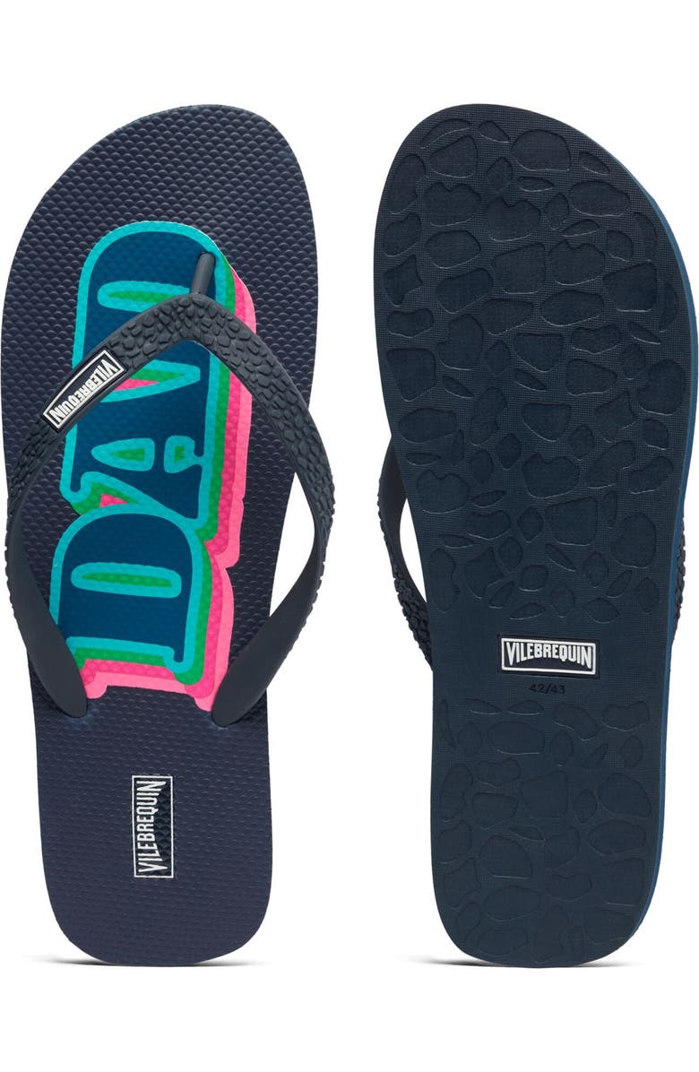 Vilebrequin Men's Dad and Son Flip Flops, Main, color, Bleu Marine