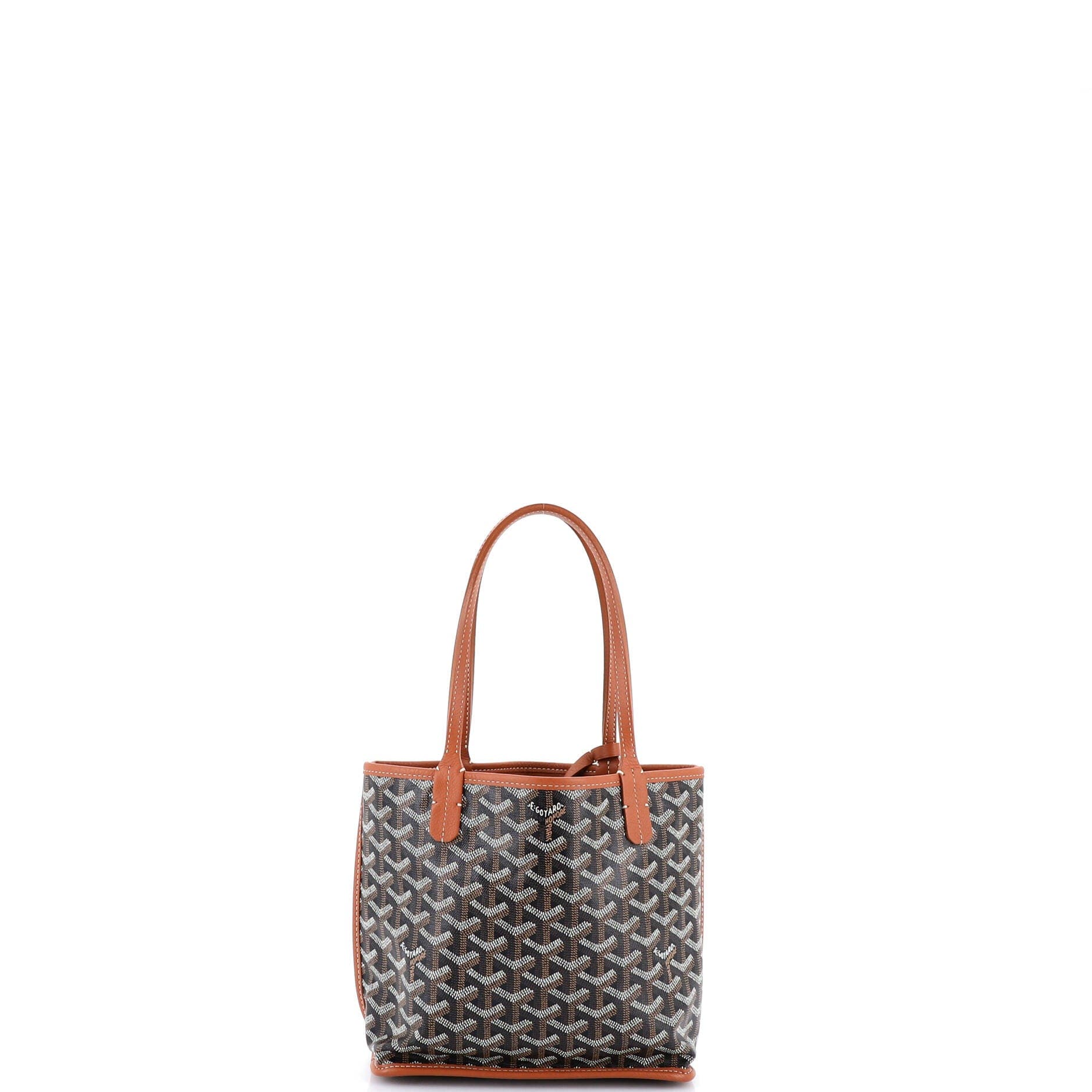 Pre-Owned Goyard Anjou Reversible Tote Coated Canvas Mini, Alternate, color, Brown