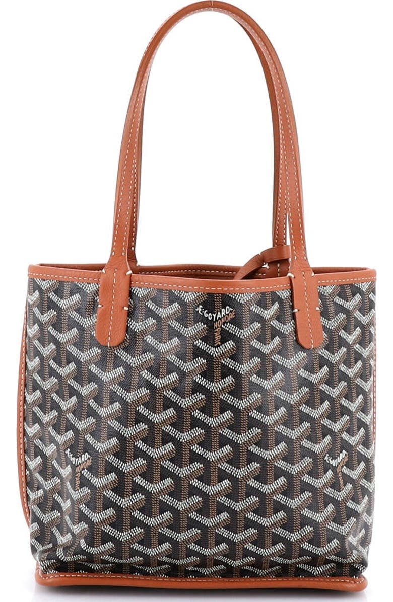 Pre-Owned Goyard Anjou Reversible Tote Coated Canvas Mini, Alternate, color, Brown