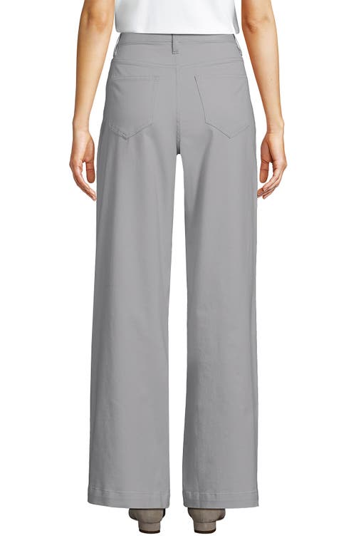 Lands' End High Rise 5 Pocket Wide Leg Chino Pants In Gray