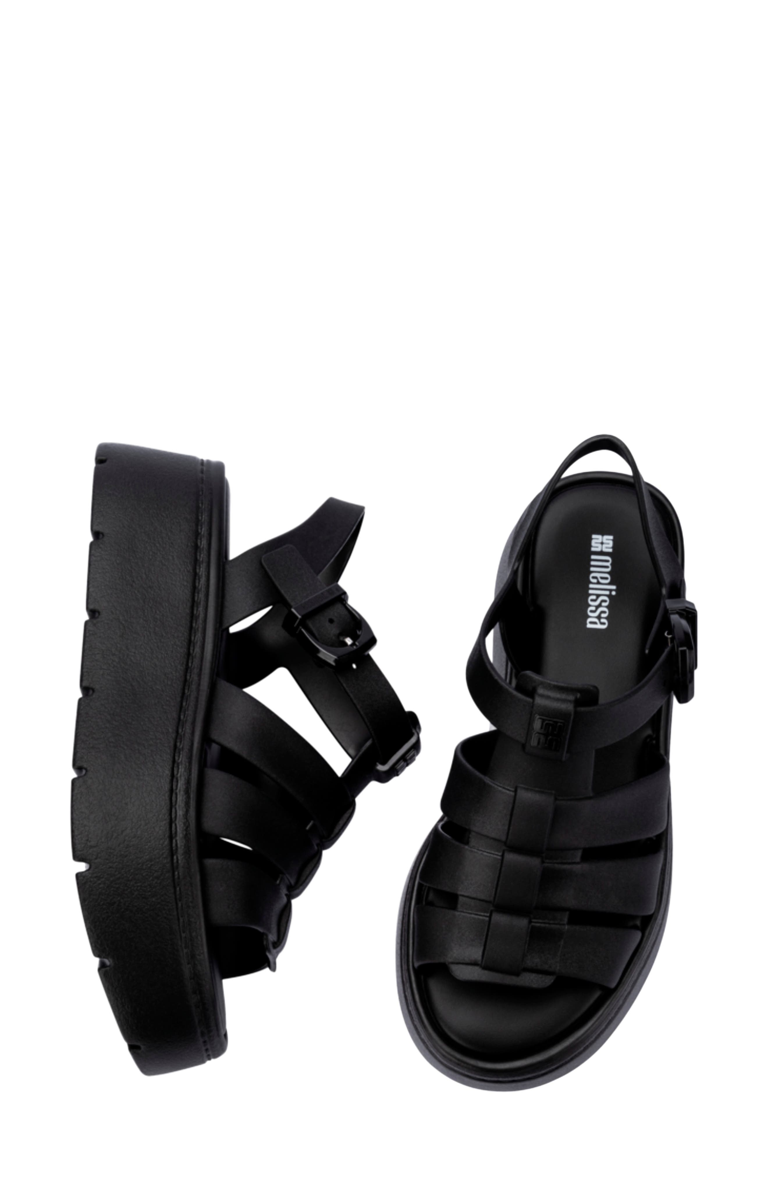 Melissa Up Platform Slingback Fisherman Sandal, Alternate, color, Black