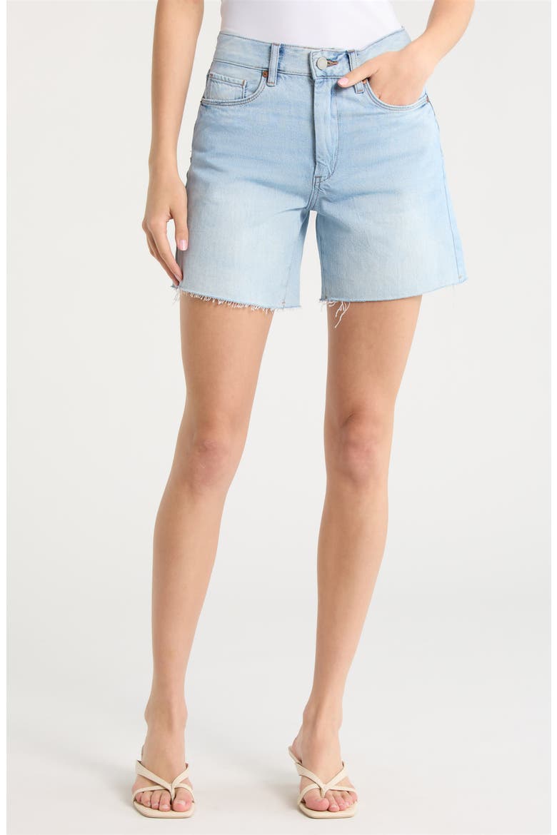 The Warren Raw Hem Denim Shorts, Main, color, WAVE RIDER