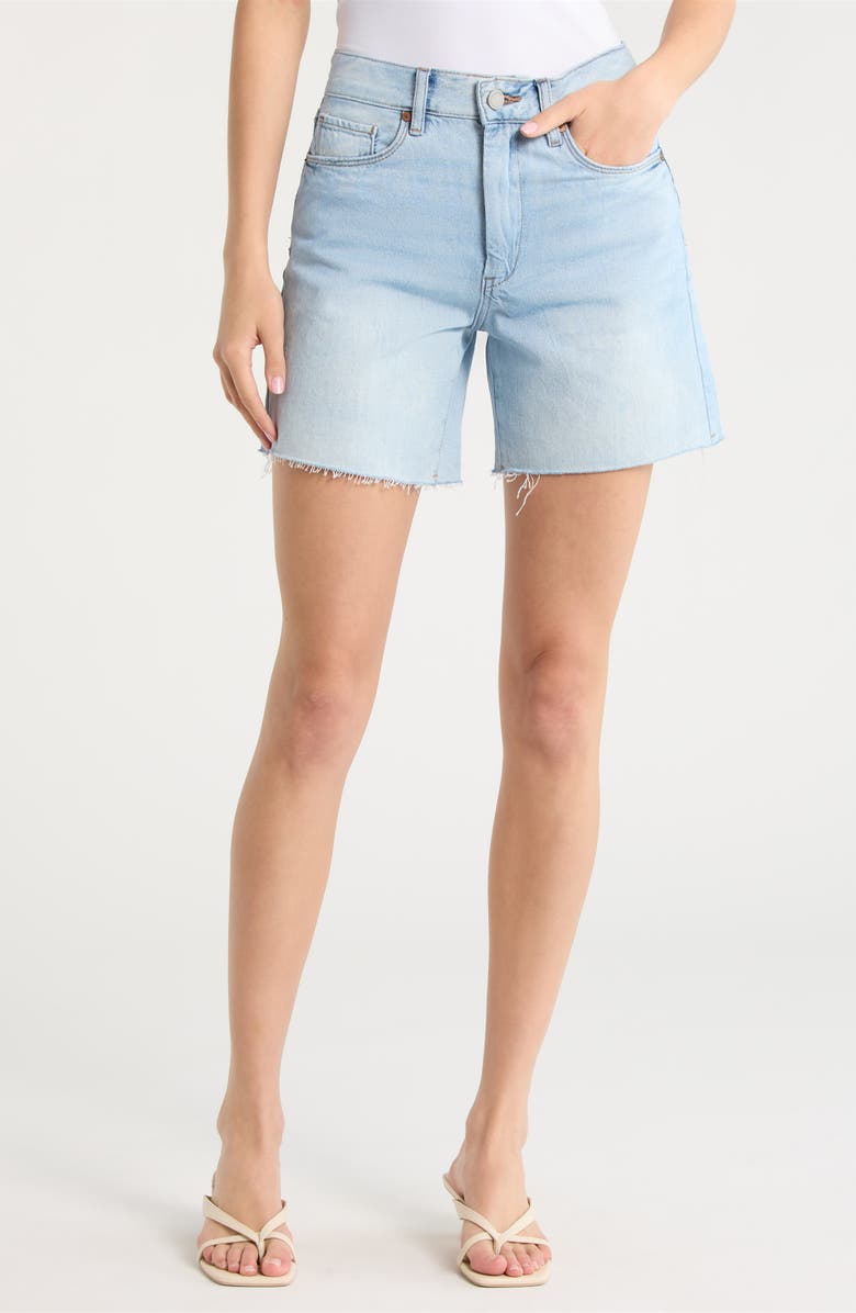 BLANKNYC The Warren Raw Hem Denim Shorts, Main, color, Wave Rider