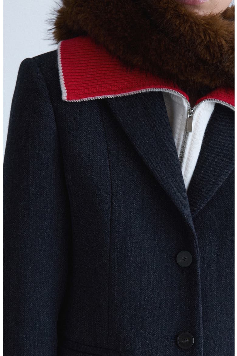 Tailored Wool Blend Coat, Alternate, color, GREY