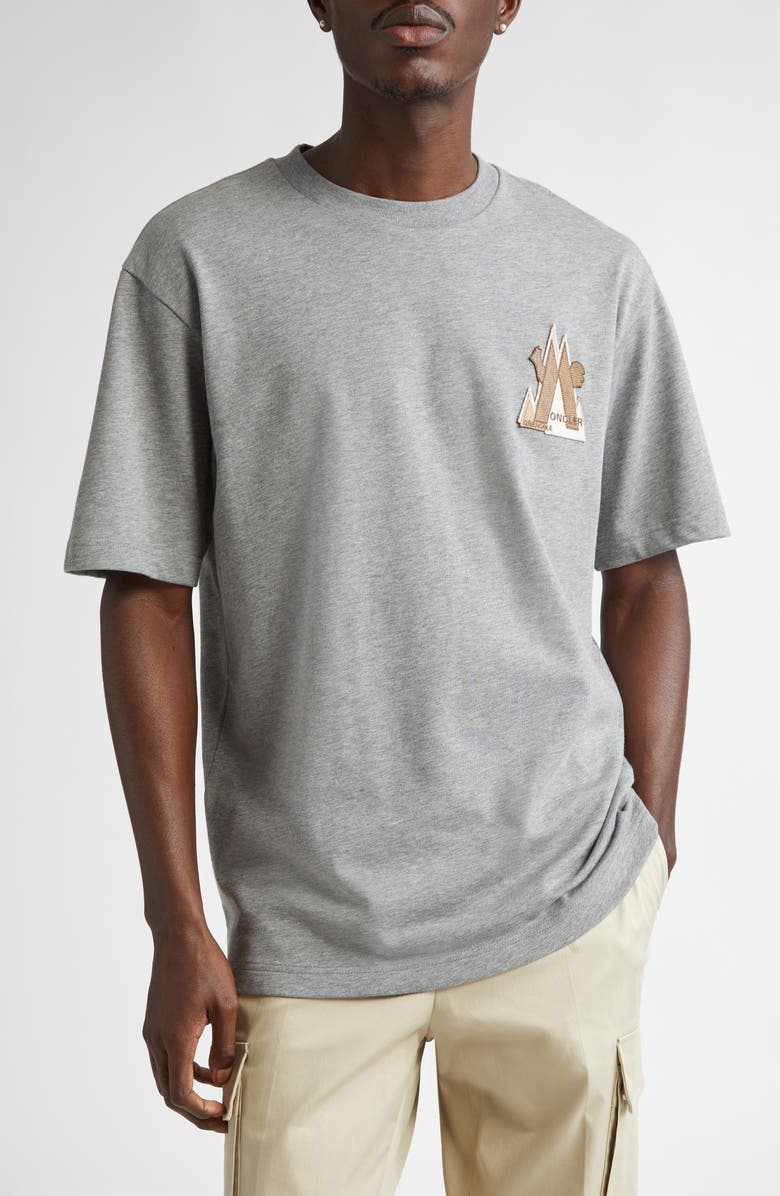 Moncler Logo Appliqué T-Shirt, Main, color, 