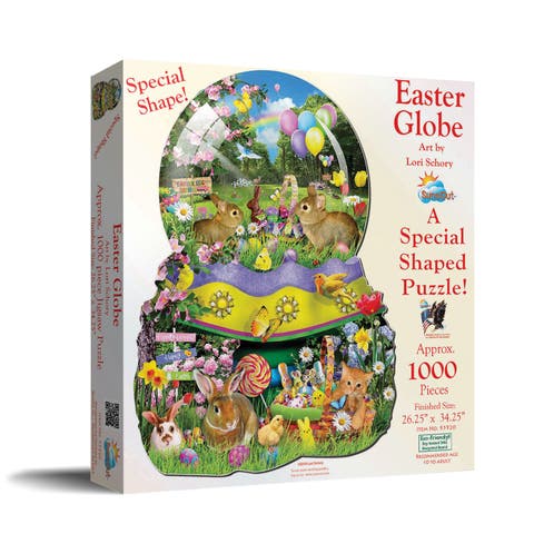 Easter Globe 1000 piece Jigsaw Puzzle for Adults Special Shape