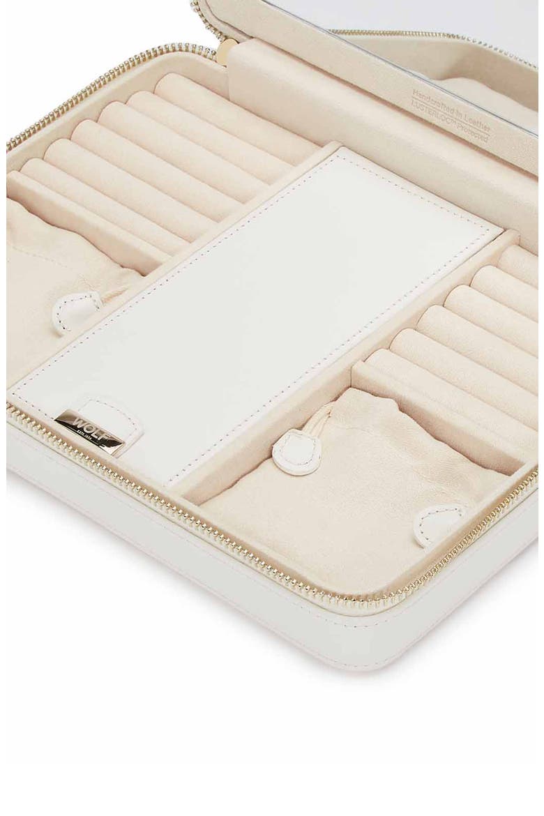 Maria Large Zip Jewelry Case, Alternate, color, WHITE