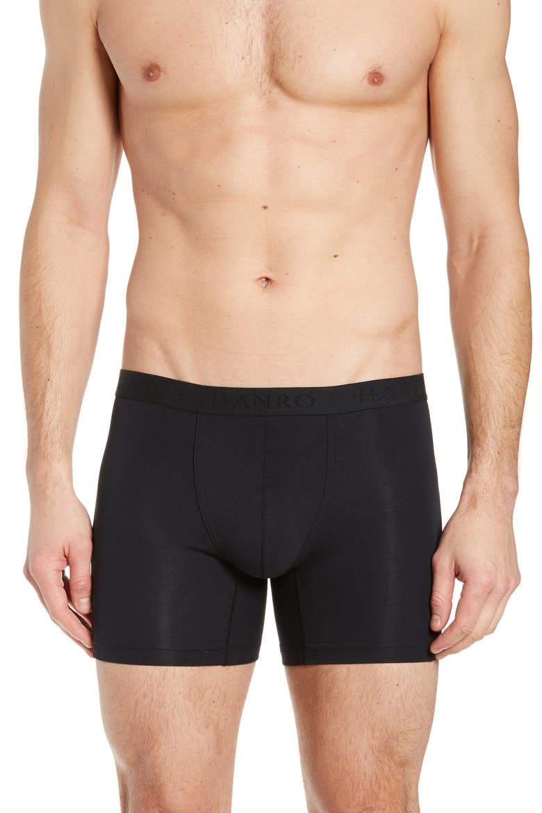 Cotton Essentials Cotton Long Boxer Brief, Main, color, ALL BLACK