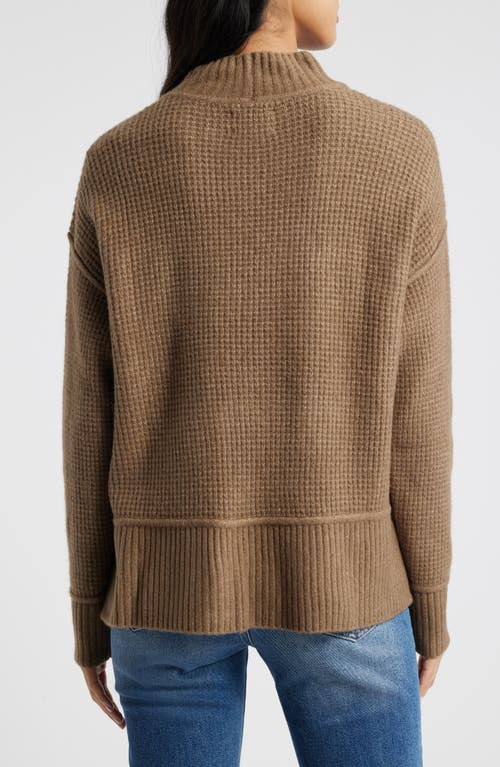 Shop Lucky Brand Waffle Stitch Mock Neck Sweater In Shitake