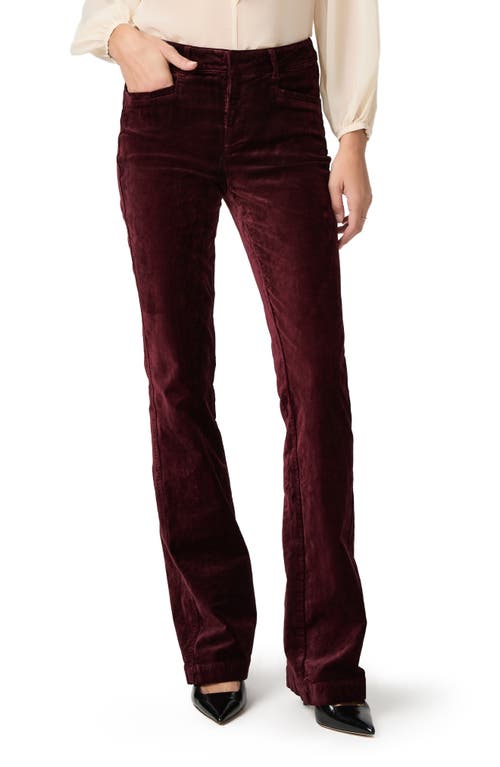 Paige Laurel Canyon High Waist Bootcut Velvet Pants In Red