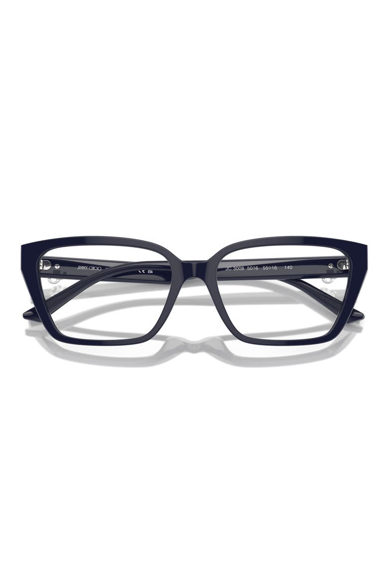 55mm Cat Eye Optical Glasses, Alternate, color, BLUE / DEMO LENS