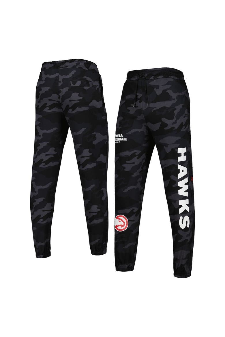 Men's New Era Black/Camo Atlanta Hawks Tonal Joggers, Alternate, color, Black