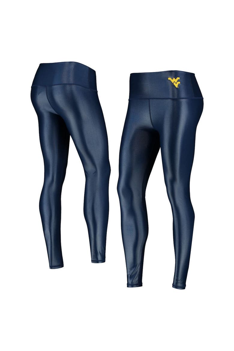 Women's ZooZatz Navy West Virginia Mountaineers Shine Liquid Leggings, Main, color, Navy