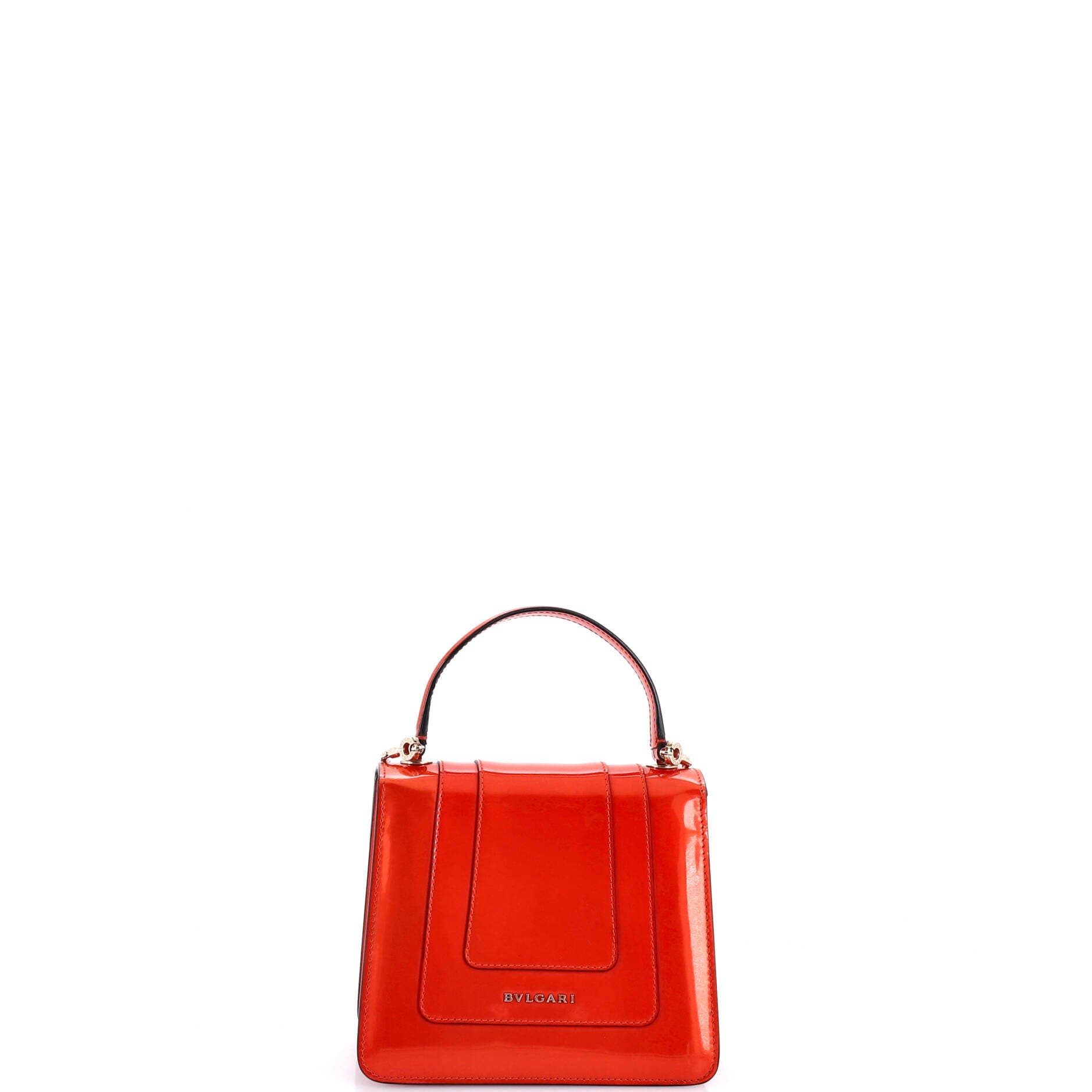 Serpenti Top Handle Bag Patent Small, Alternate, color, Orange