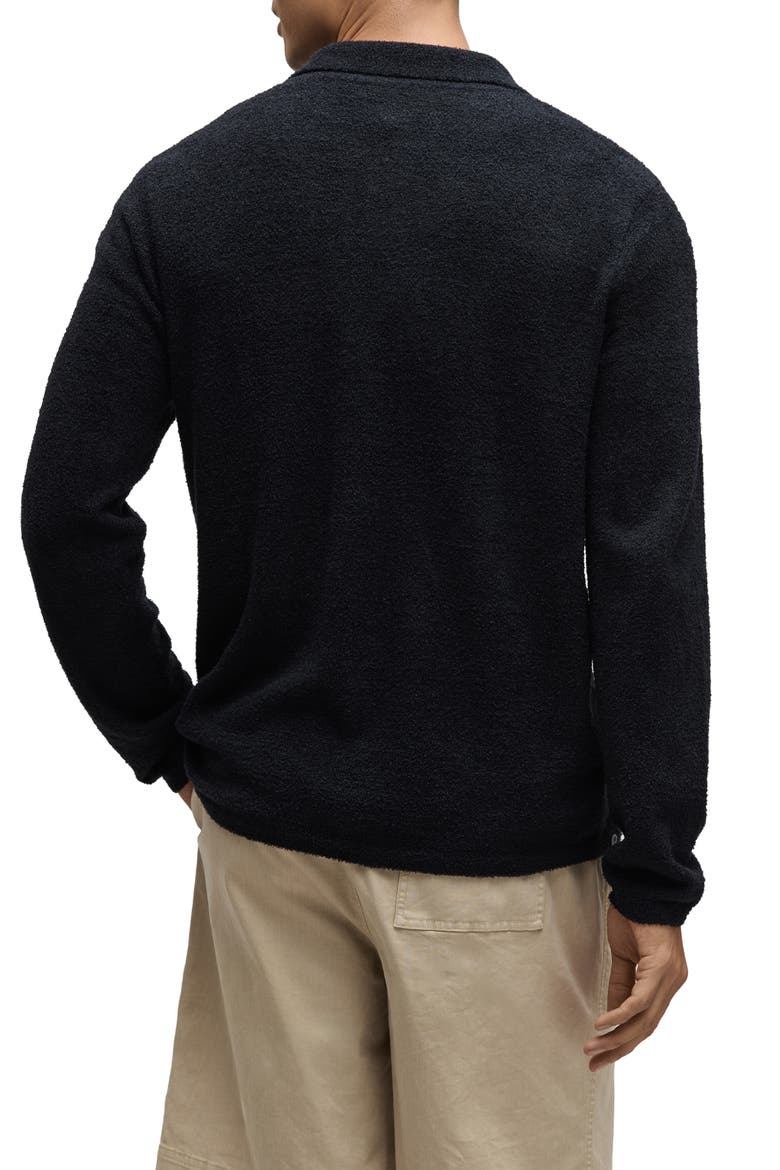 CozyChic® Lite Long Sleeve Polo Shirt, Alternate, color, BLACK