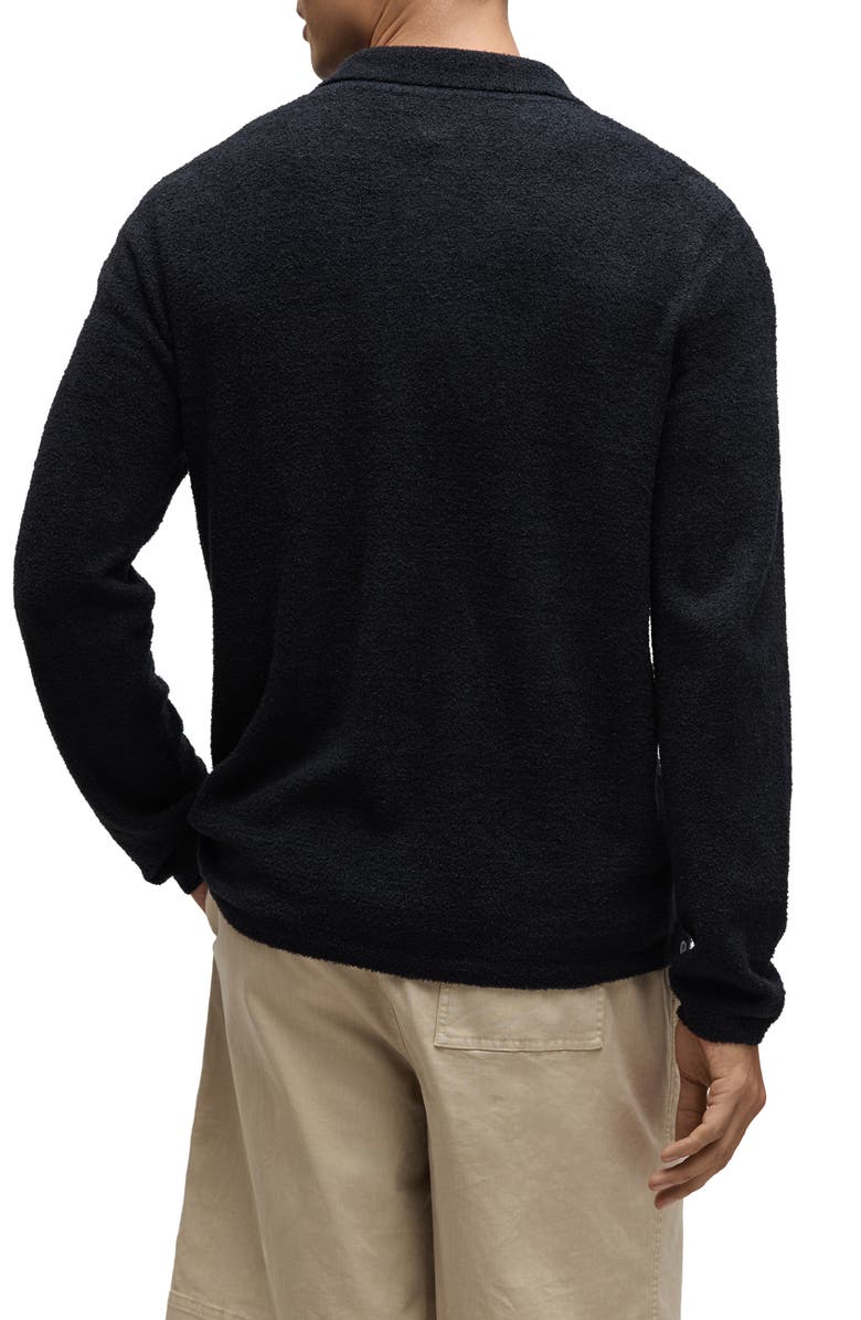 Barefoot Dreams<sup>®</sup> CozyChic<sup>®</sup> Lite Long Sleeve Polo Shirt, Alternate, color, Black