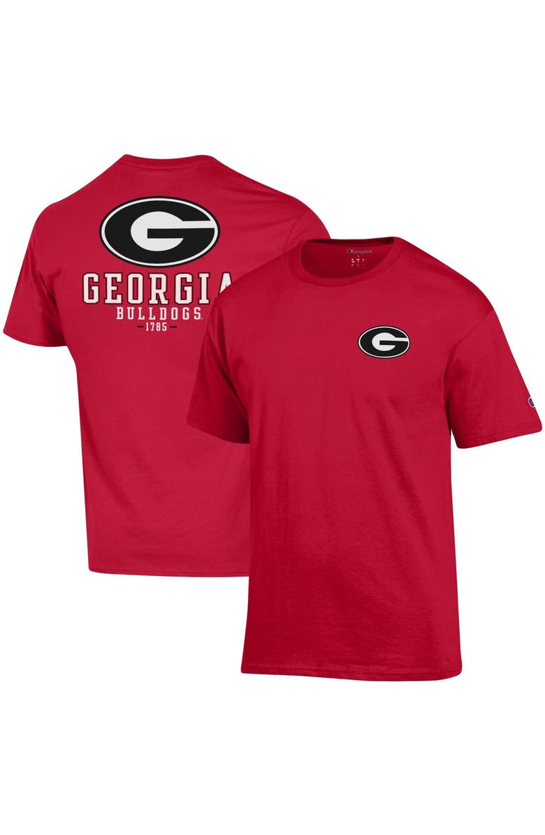 Champion Men's Champion Red Georgia Bulldogs Stack 2-Hit T-Shirt, Main, color, 