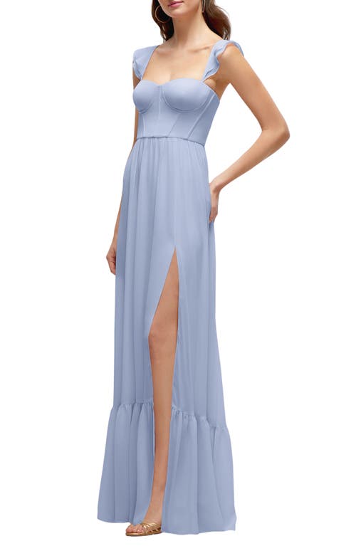 Dessy Collection Bustier Maxi Dress In Sky Blue