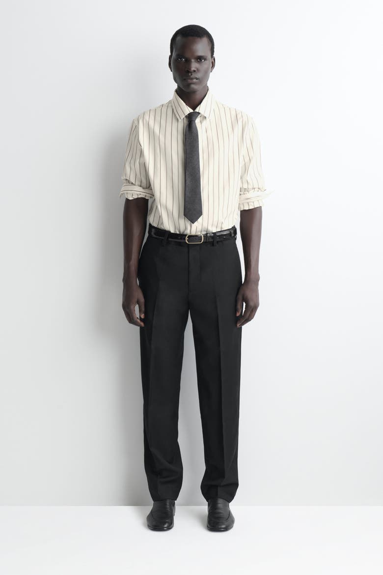 Wool-flannel Tie, Alternate, color, DARK-GRAY MÉLANGE