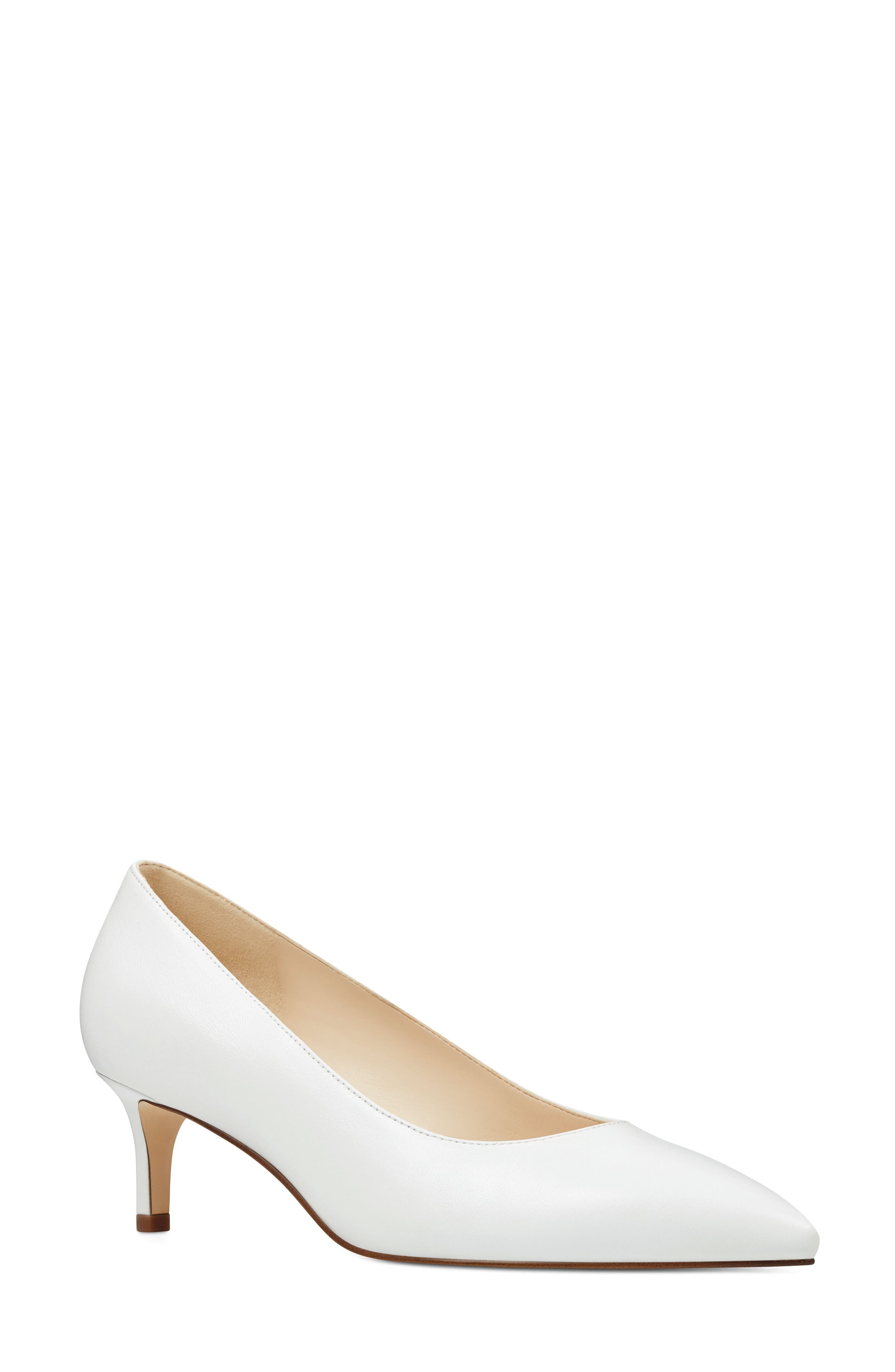 Fina Pump, Main, color, WHITE LEATHER