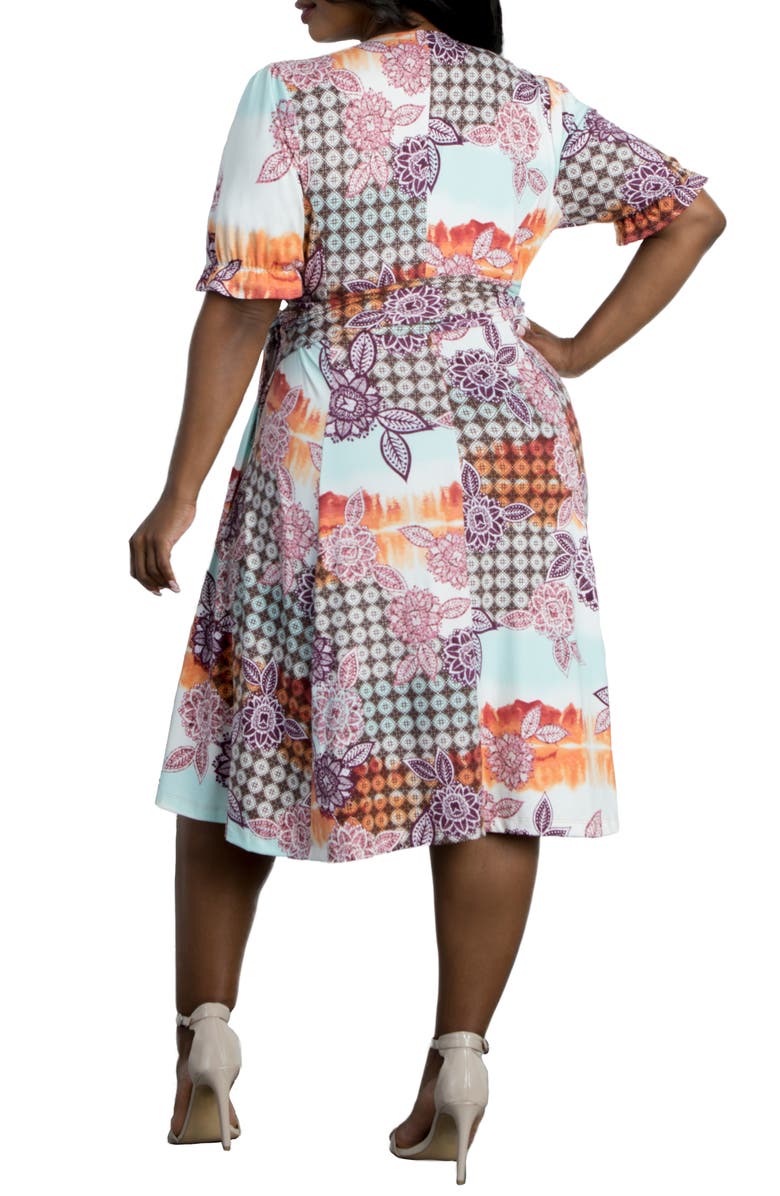 Kiyonna Tuscan Floral Wrap Dress, Alternate, color, 