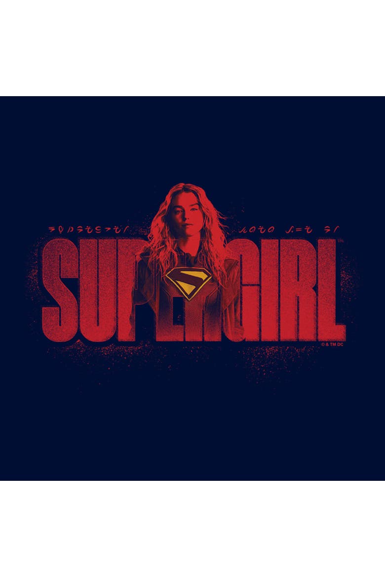 Boys Supergirl Kara and Kryptonese T Shirt, Alternate, color, Navy Blue
