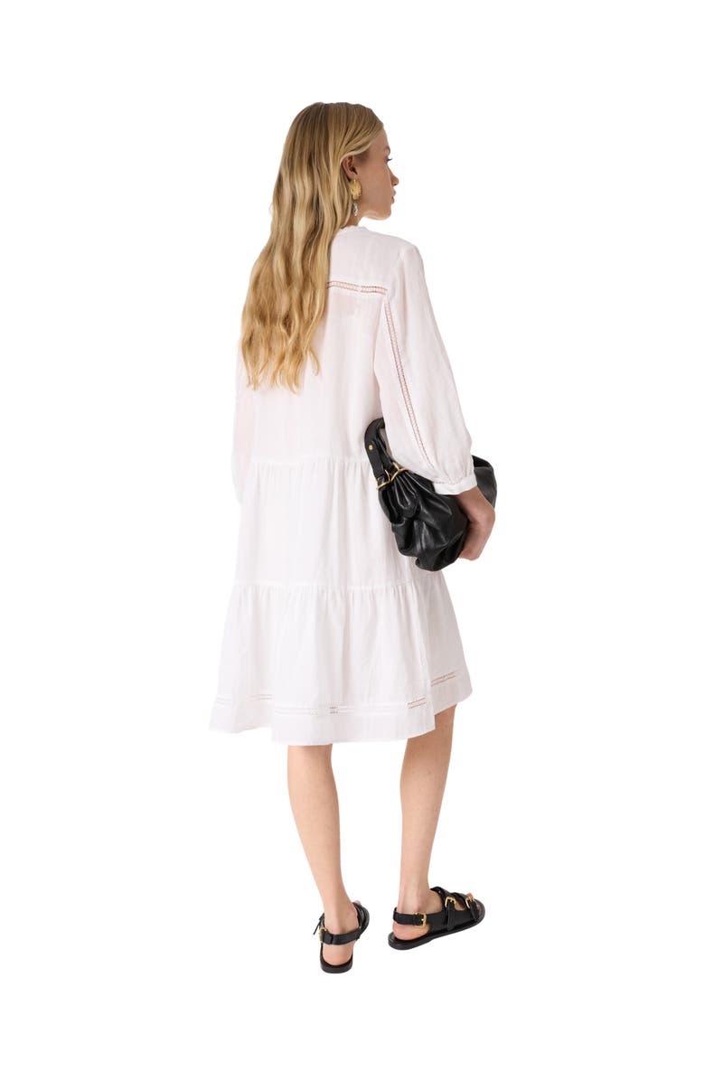 GERARD DAREL Pintuck Tiered Midi Lace Dress, Alternate, color, Ecru