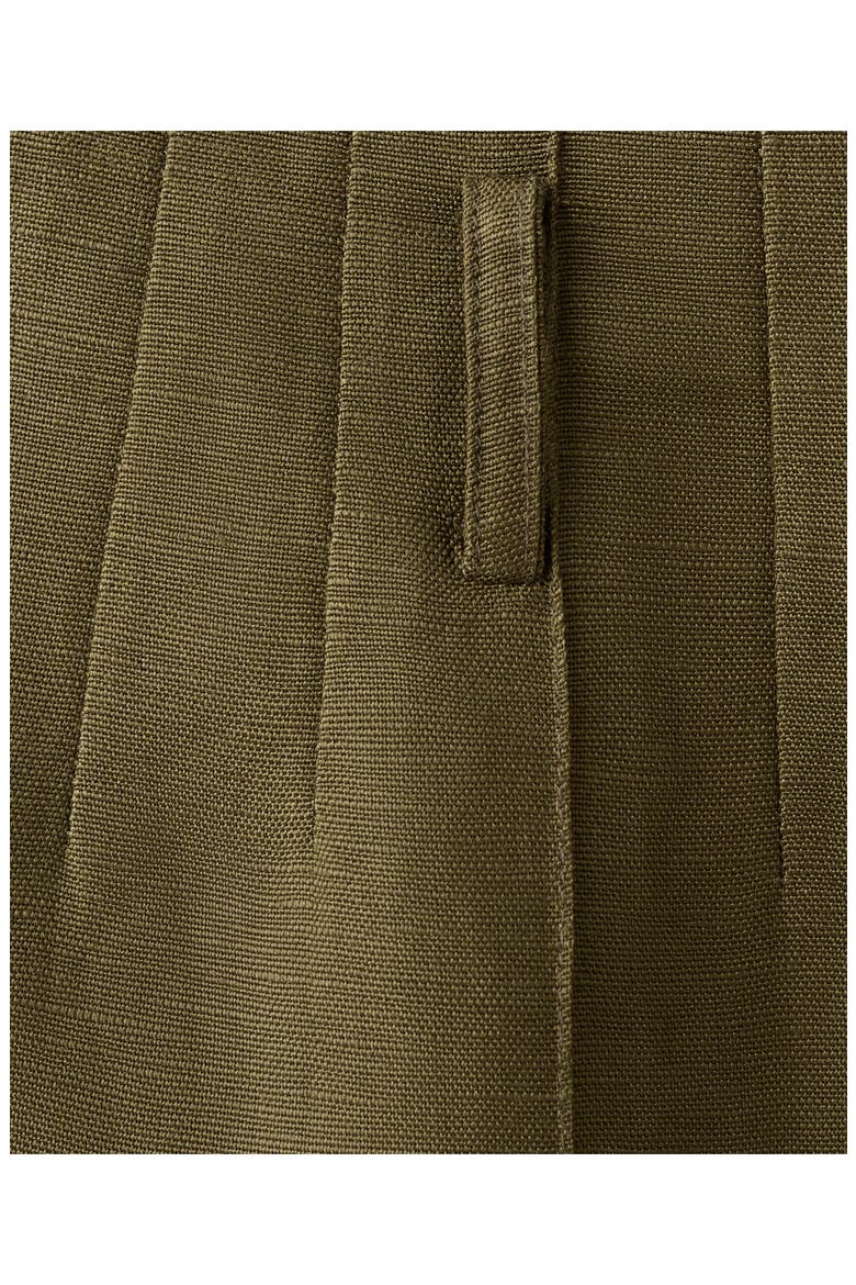 High Waist Linen Blend Shorts, Alternate, color, KHAKI GREEN