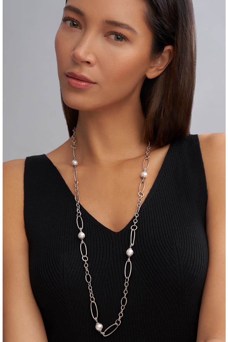 Luna Freshwater Pearl Station Necklace, Alternate, color, GOLD