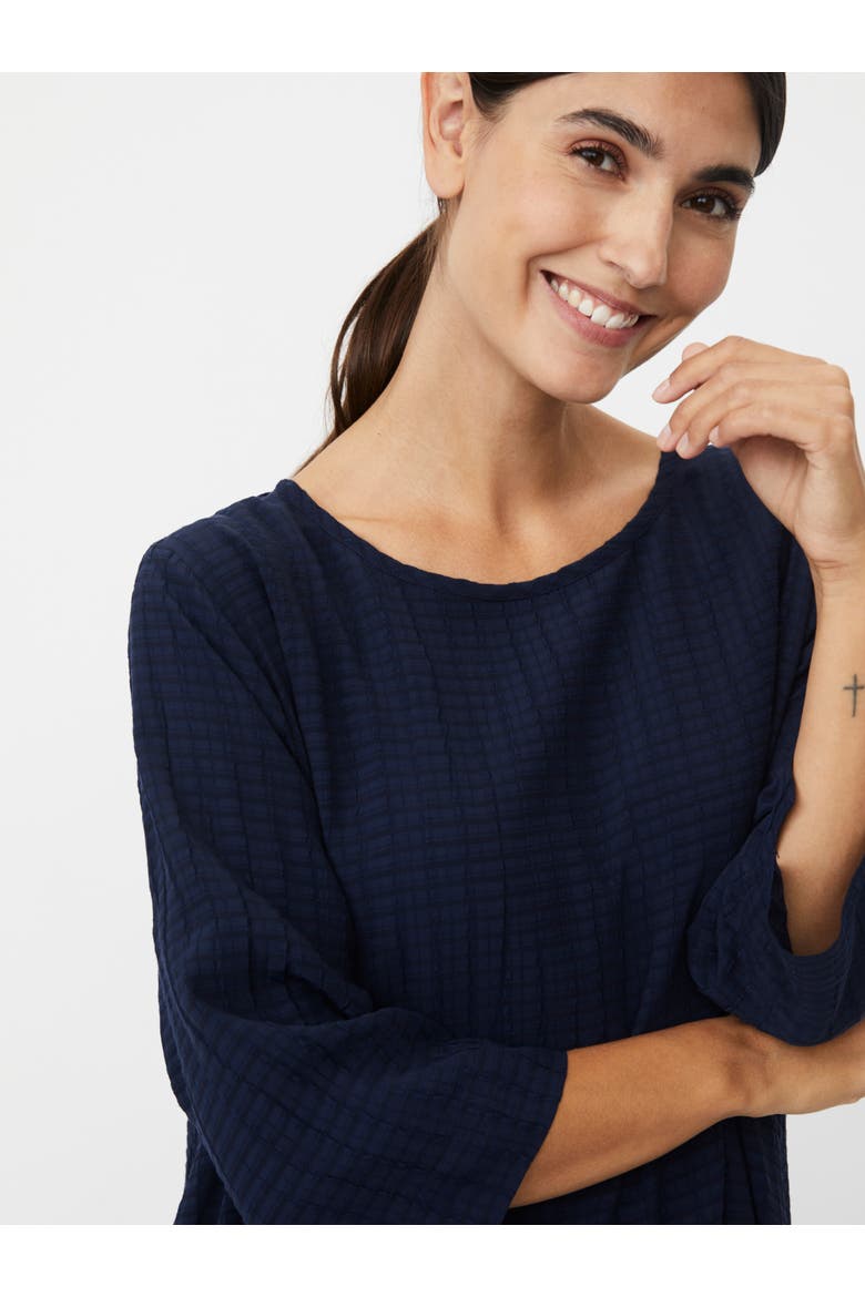 Nabia 3/4 Sleeve A-Line Midi Dress, Alternate, color, Navy Blazer