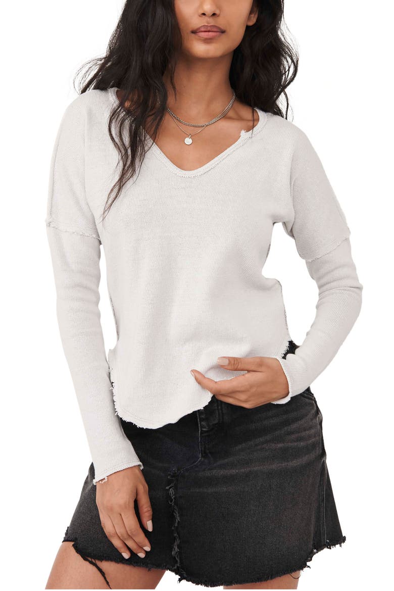 Come & Get It Cotton Blend V-Neck Top, Main, color, SWEATER WEATHER