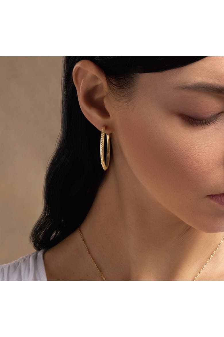 Women's Turquoise Gold Hoop Earrings - Graceful Strength, Alternate, color, Gold/Turquoise