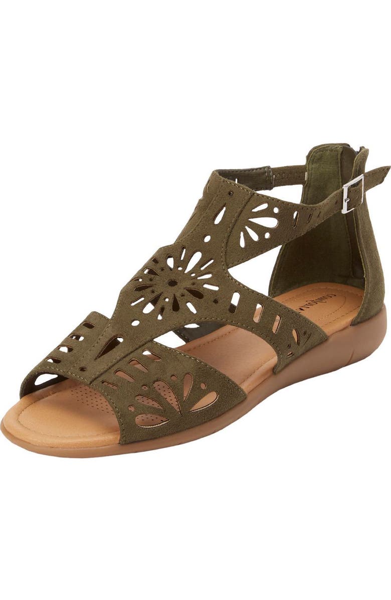 Comfortview The Milana Sandal, Main, color, Dark Olive