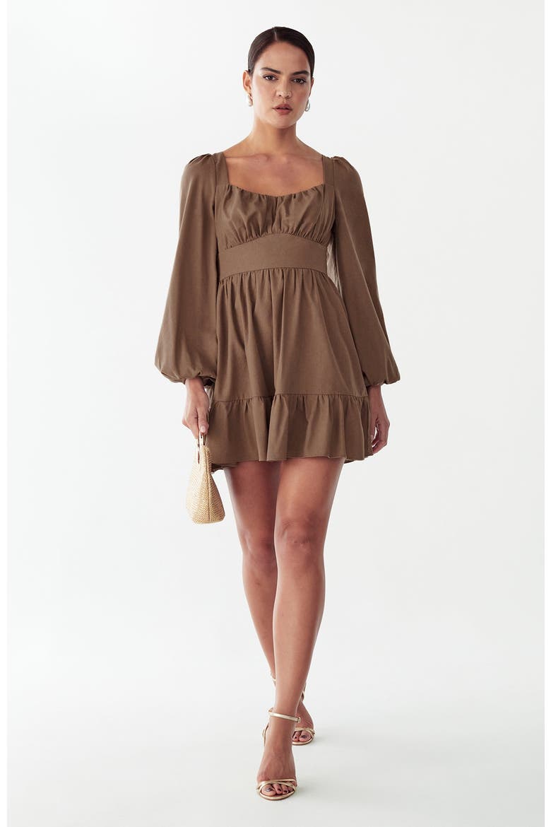 Wrenn Mini Dress, Alternate, color, Mocha