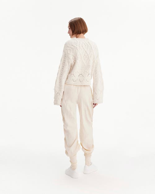 Theo The Label Women's Neutrals Athena Ruched Trackpant - Stone In Stone