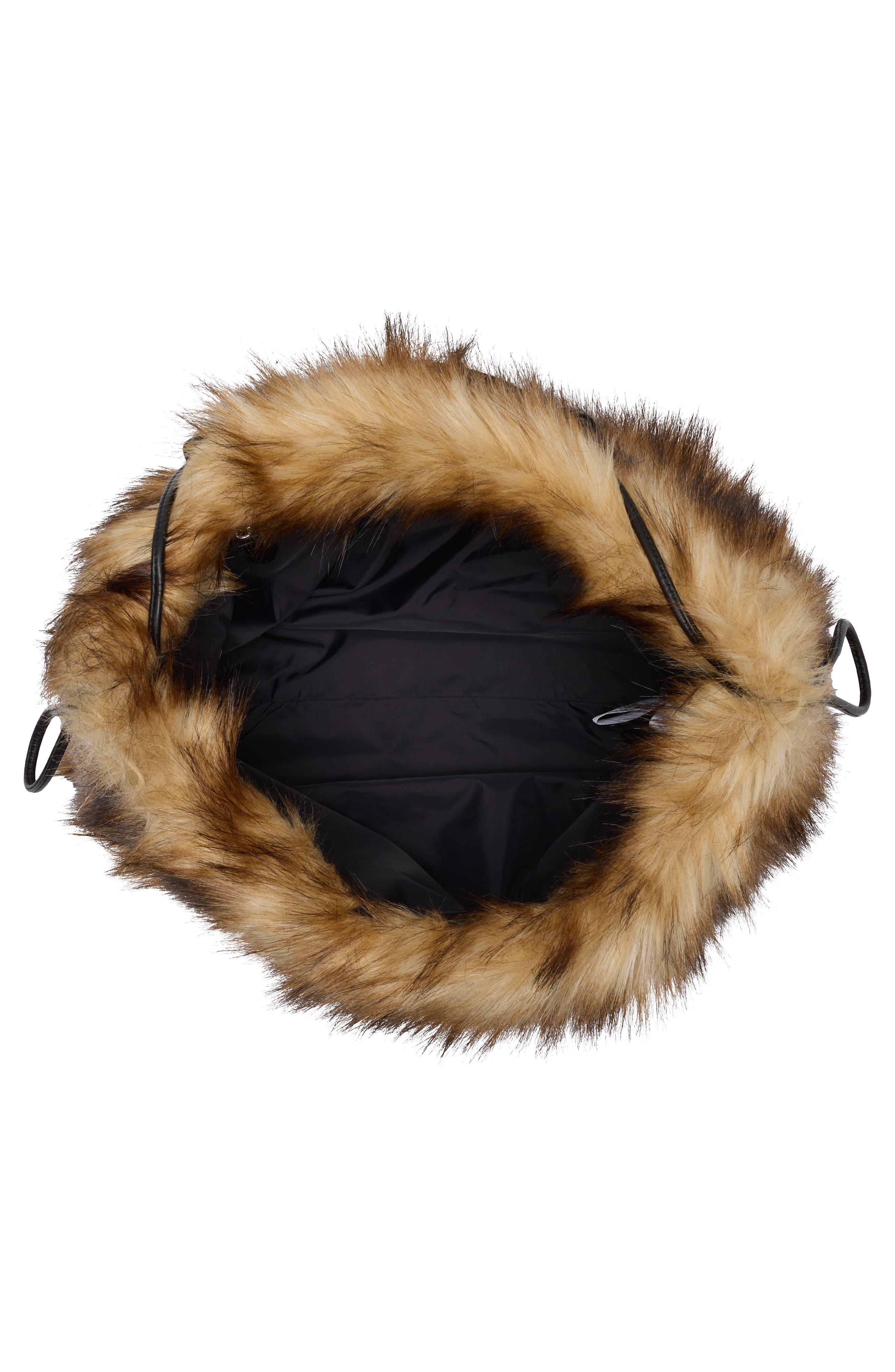 Arlo Faux Fur Bag, Alternate, color, BROWN
