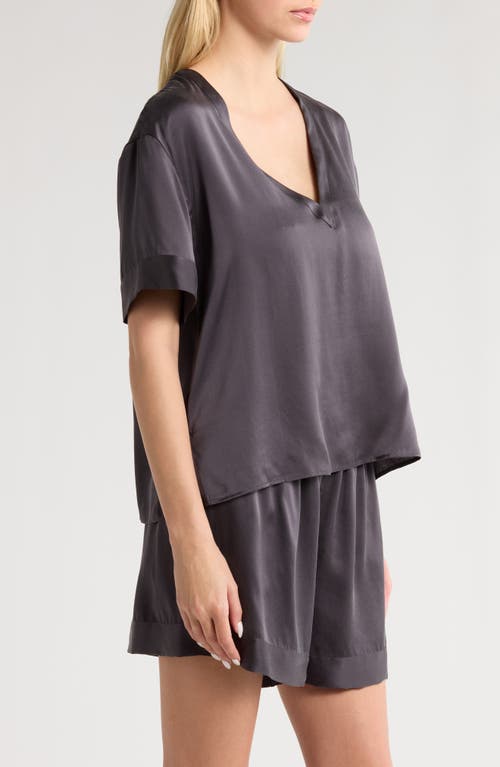 Nordstrom Sandwashed Silk Short Pajamas In Grey Stonehenge