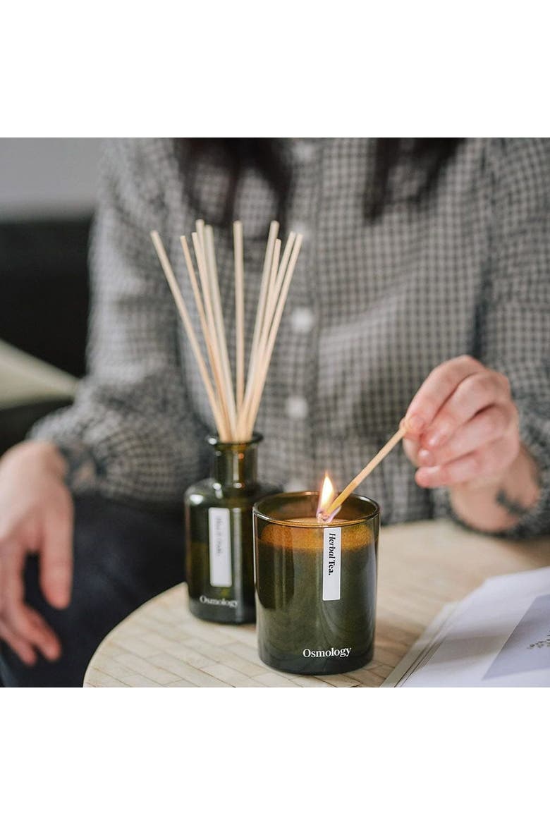 Herbal Tea Scented Candle - Chamomile Lavender and Eucalyptus, Alternate, color, green