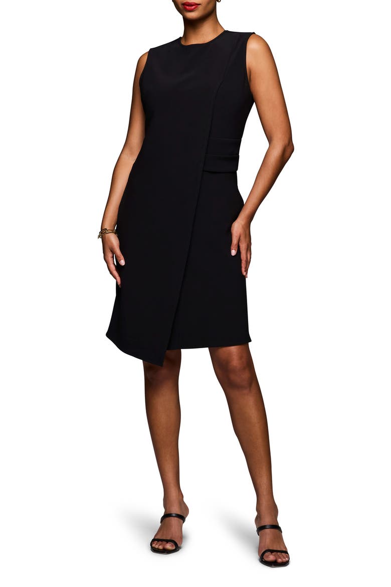 Scuba Knit Angled Dress, Alternate, color, BLACK ONYX