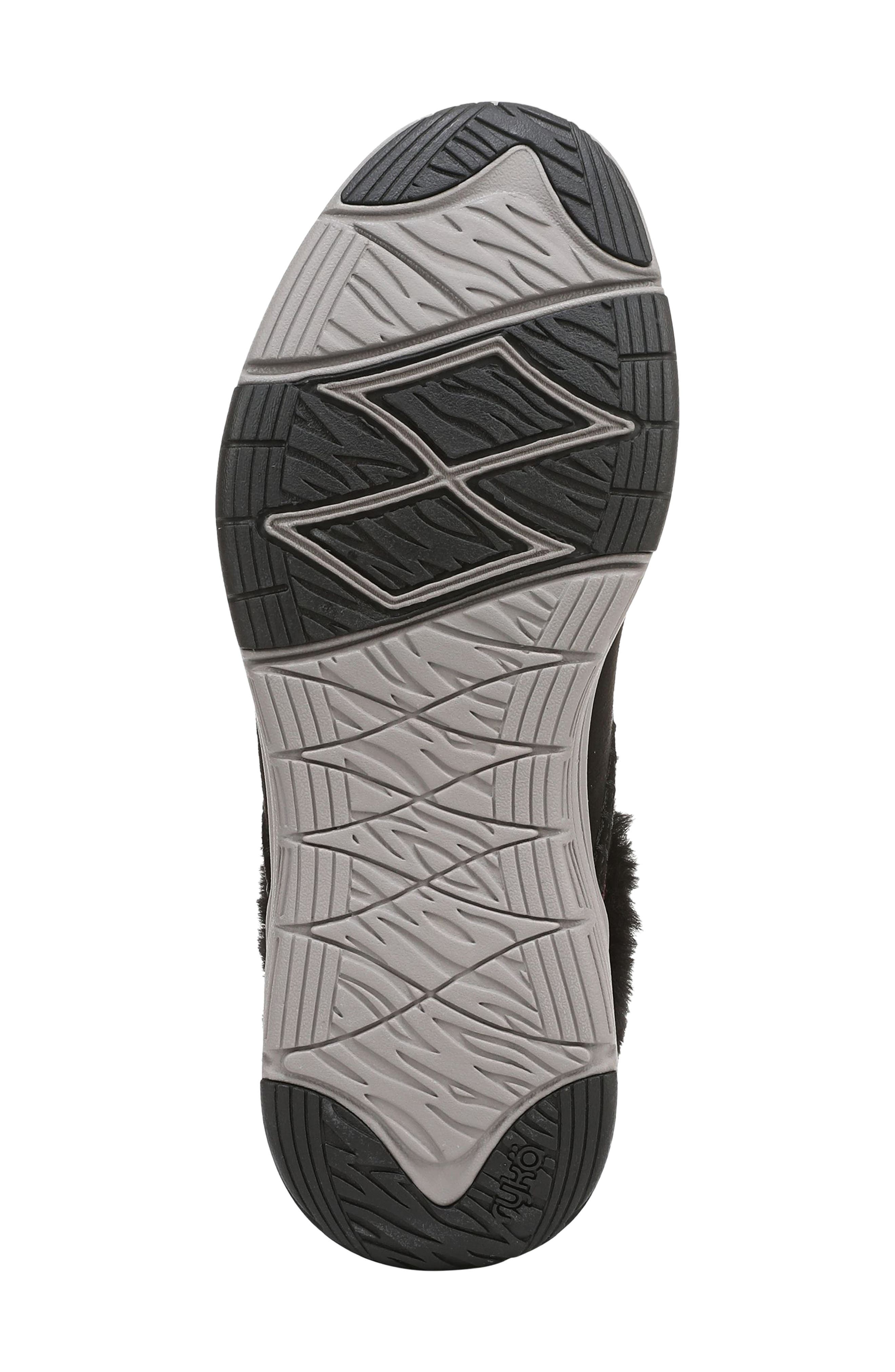 Rykä Arrow Faux Fur Trim Mule, Alternate, color, Black