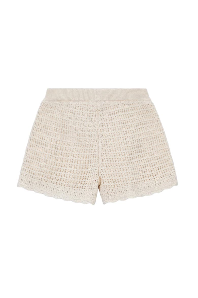 Crochet Shorts With Scalloped Hem, Alternate, color, Beige