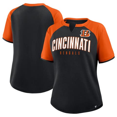 Women's Fanatics Black/Orange Cincinnati Bengals Height Advantage T-Shirt