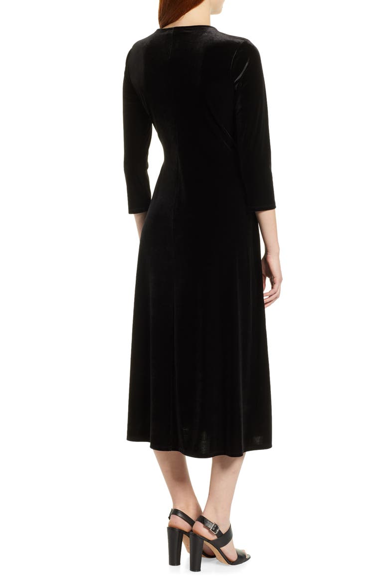 Velvet Wrap Style Dress, Alternate, color, RICH BLACK