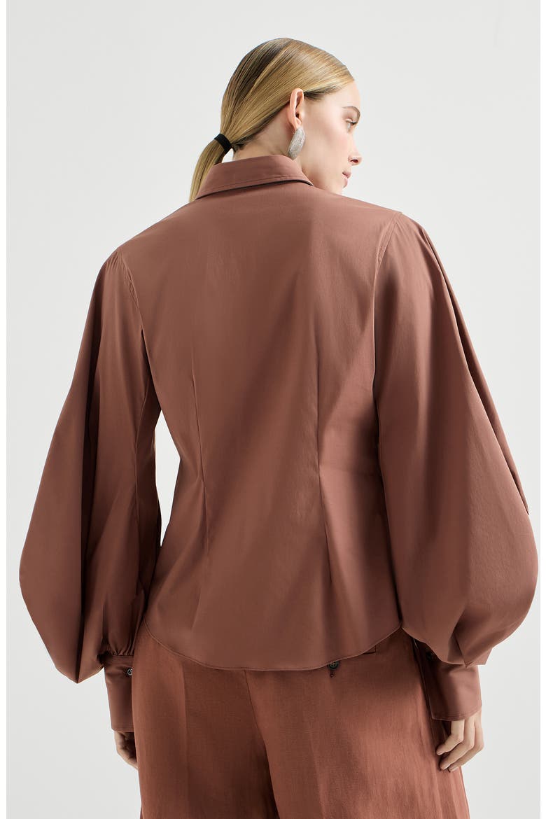 Stretch poplin shirt with monili, Alternate, color, Red