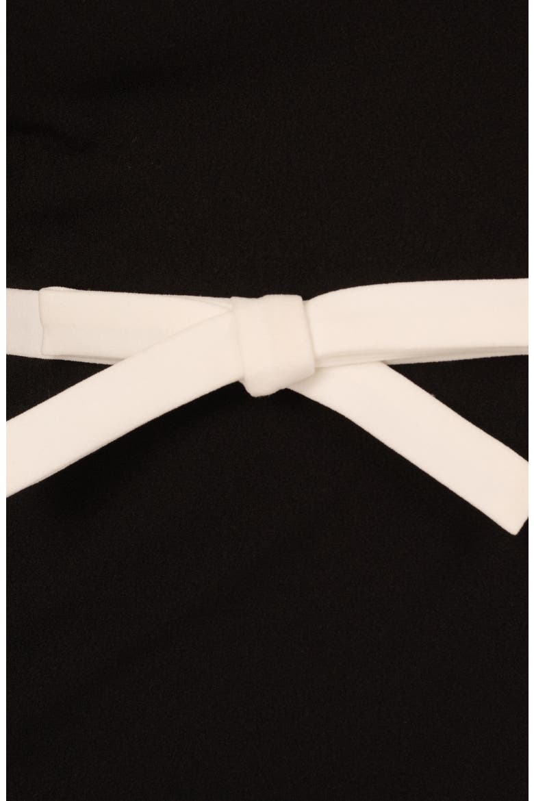Contrast Bow Sheath Dress, Alternate, color, BLACK/ IVORY