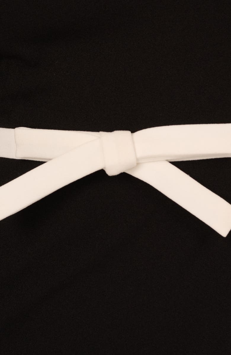 Adrianna Papell Contrast Bow Sheath Dress, Alternate, color, Black/ Ivory