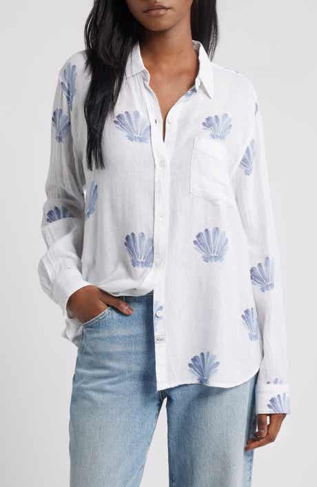 Rails Charli Seashell Print Linen Blend Button-Up Shirt