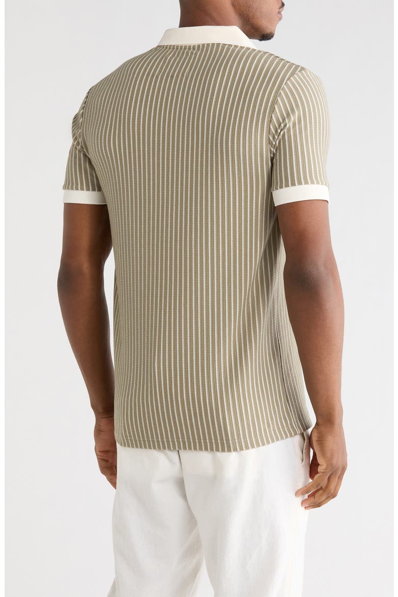 Textured Stripe Polo, Alternate, color, GREEN