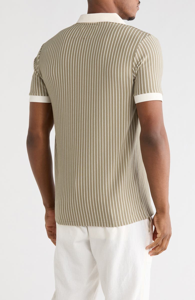 DENIM AND FLOWER Textured Stripe Polo, Alternate, color, Green