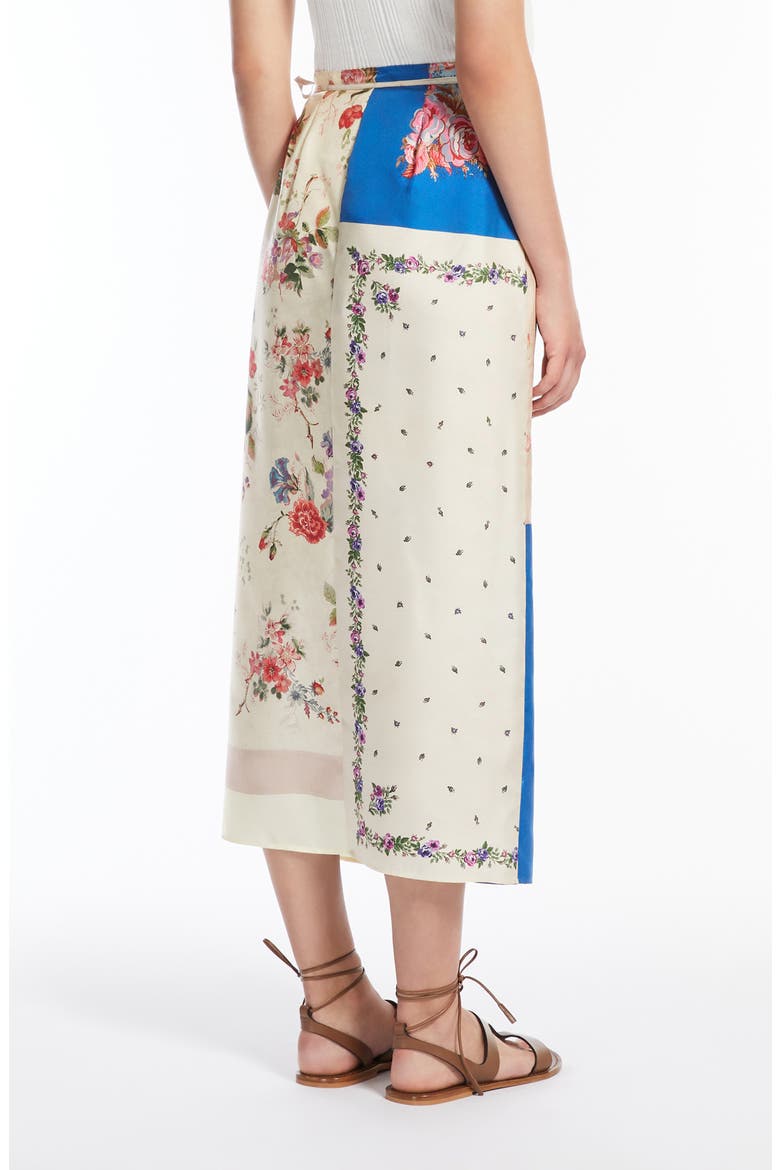 Peggi Mix Print Silk Wrap Skirt, Alternate, color, IVORY